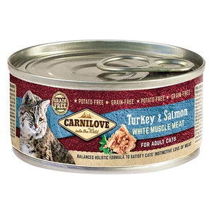 Carnilove Turkey & Salmon for Adult Cats (Wet Food Cans) 100g Carnilove Turkey & Salmon for Adult Cats (Wet Food Cans) 100g