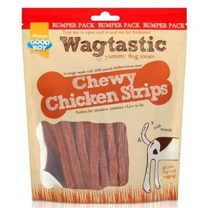 Wagtastic Chewy Chicken Strips Dog Treats 330g