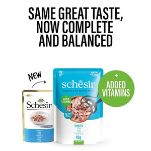 Schesir Complete & Balanced Nutrition Wet Cat Food in Jelly Pouch- Tuna 85g