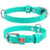 Leather collar WAUDOG GLAMOUR w/out decorations with rubber band for cats (width 9mm, length 22-30cm) mint