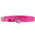 Leather collar WAUDOG GLAMOUR w/out decorations with rubber band for cats (width 9mm, length 22-30cm) pink