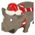 DT CHRISTMAS LATEX PIG WITH KNIT CAP 21CM