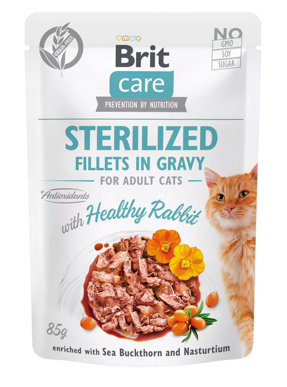 Brit Care Cat Fillets in Gravy with Healthy Rabbit Sterilized 85 g