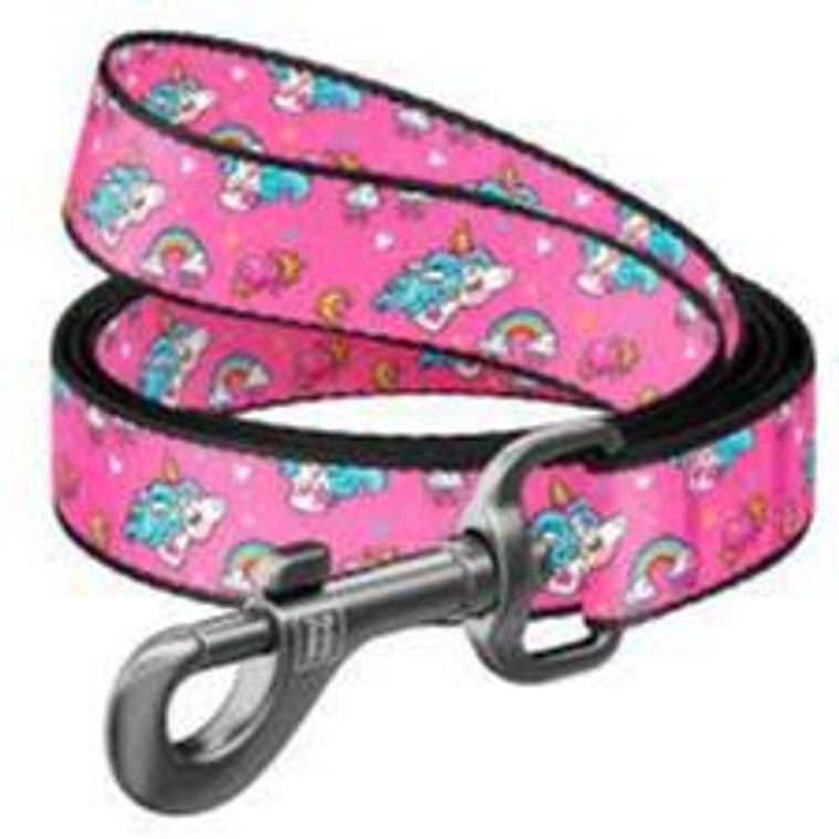 Dog lead WAUDOG Nylon with pattern Unicorns  (width 20 mm, length 122 сm)