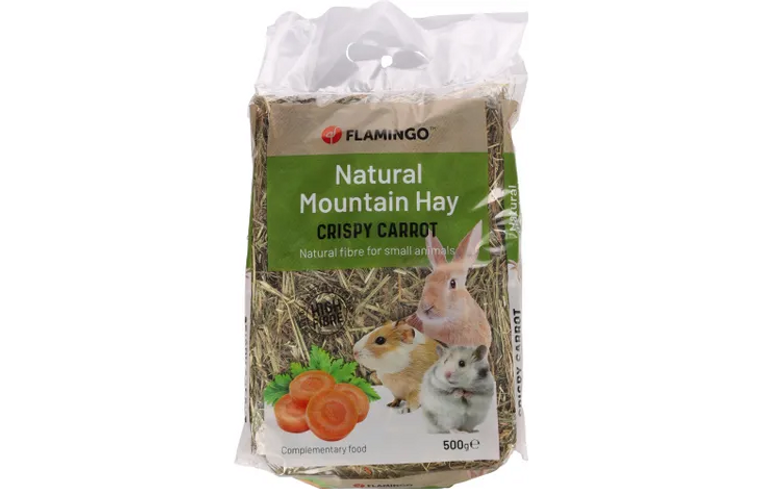 FLAMINGO NATURAL MOUNTAIN HAY WITH CARROTS 500 GR.