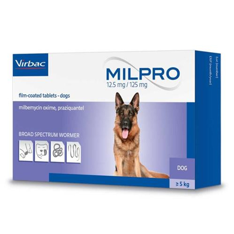 Milpro Dogs 12.5MG/125MG (1 tablet)
