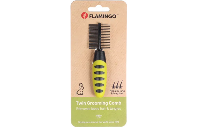 Flamingo Double Sided Grooming Comb Small Animal Premium Care