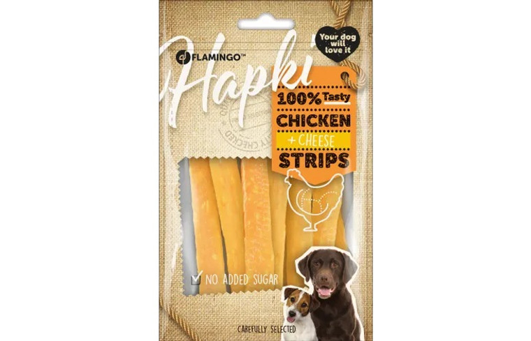 DOG SNACKS HAPKI SLICES CHICKEN & CHEESE 85G