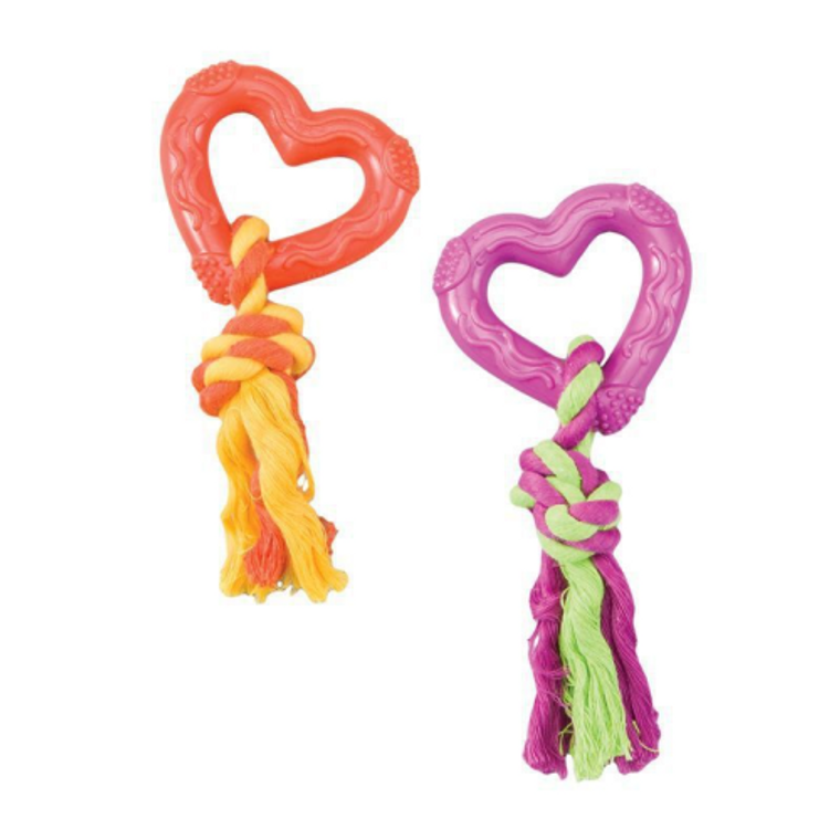 TPR HEART WITH ROPE ASSORTED 8CM