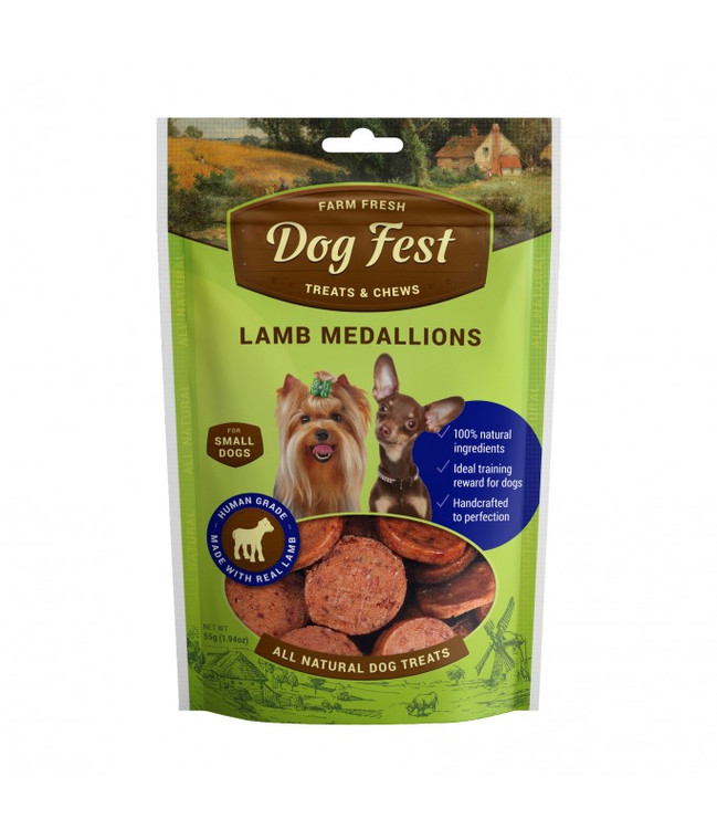 DOG FEST LAMB MEDALLIONS 55G