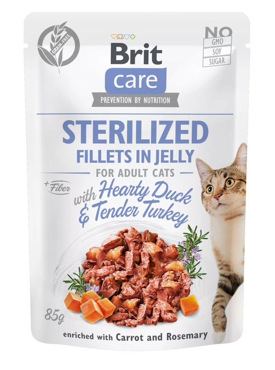 Brit Care Cat Fillets in Jelly Sterilized 85g