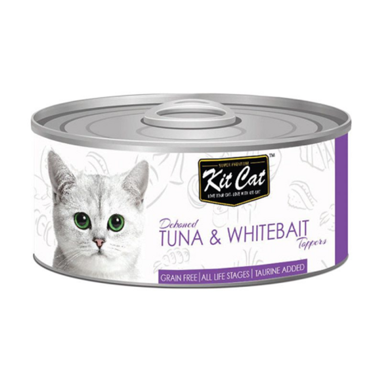 KITCAT TIN TUNA & WHITEBAIT TOPPERS80G