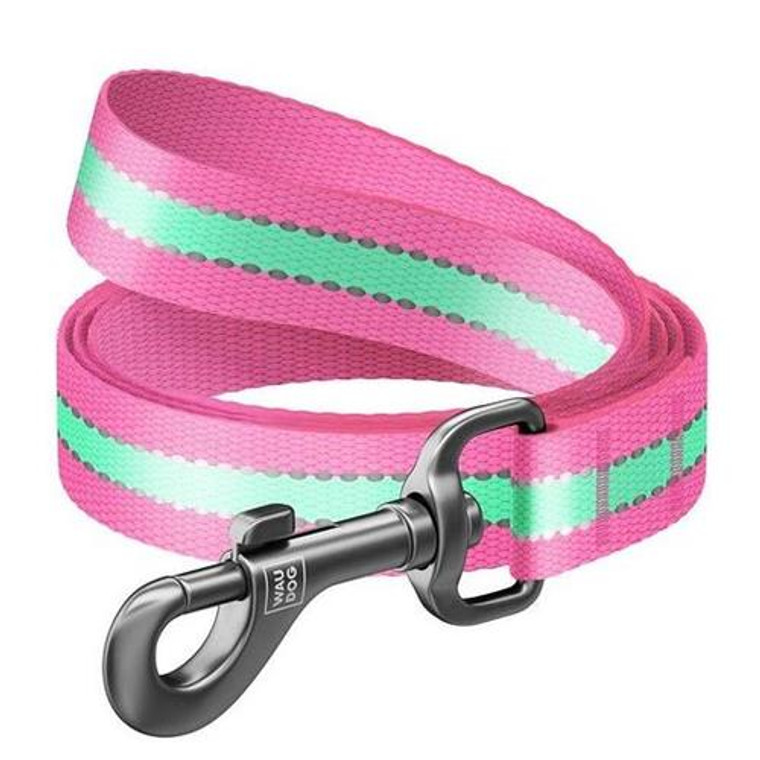 WAUDOG LEAD NYLON GLOWS 122CM PINK