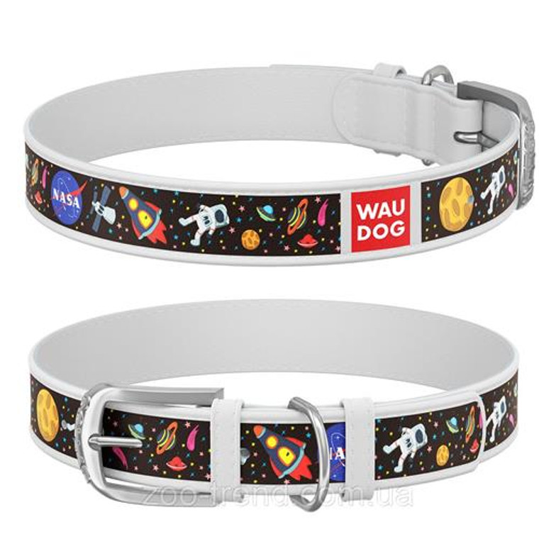 WAUDOG COLLAR NASA LEATH 27-36WHI