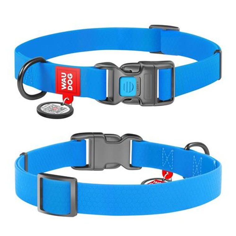 WAUDOG COLLAR WPROOF PLAST 31-49BLU