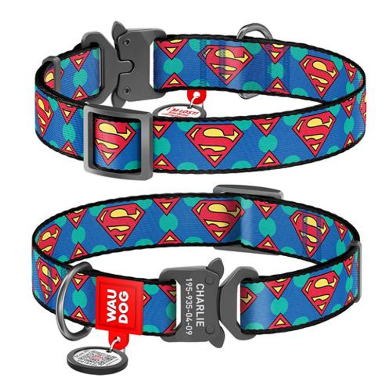 WAUDOG COLLAR NYLON SUPERMAN 31-49C