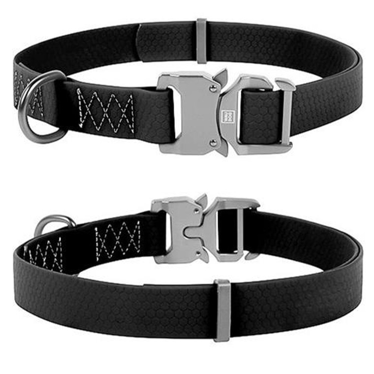 WAUDOG COLLAR WPROOF&QR-TAG23-35BLK