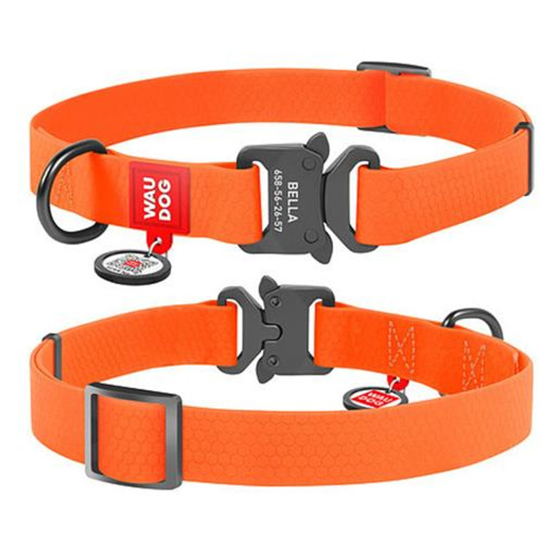 WAUDOG COLLAR WPROOF&QR-TAG31-49ORA