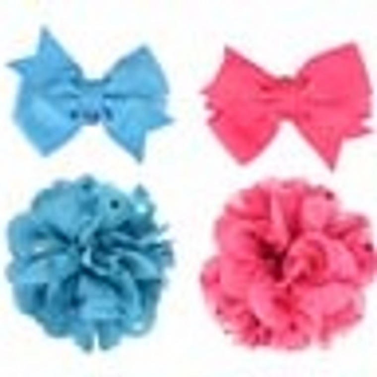 COLLAR ACCESSORY ARCUM BOW TIE+FLOWER BLUE/PINK ASS.