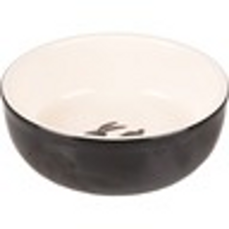 FEEDING BOWL SMALL ANIMAL NALA CERAMIC BLACK-WHITE 13,3x13,3x4,6CM 400ML