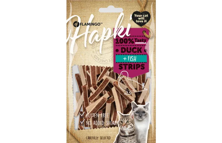 HAPKI DUCK & COD STRIPS 85GR