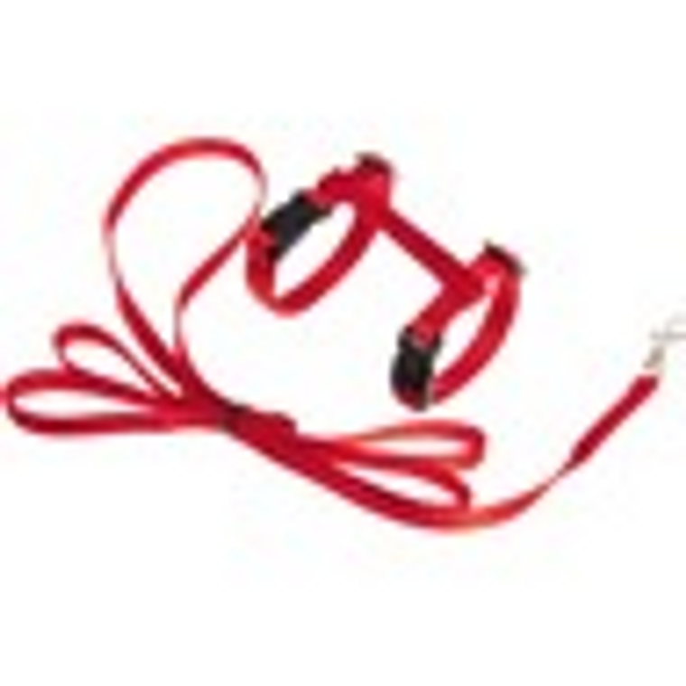 KITTEN HARNESS + LEASH ZIGGI RED 120CM 10MM