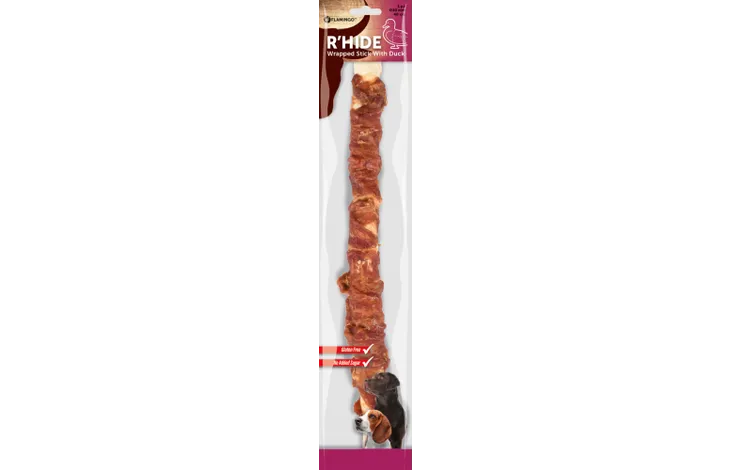 RAWHIDE DUCK WRAPPED STICK 40CM 1PC 190GR