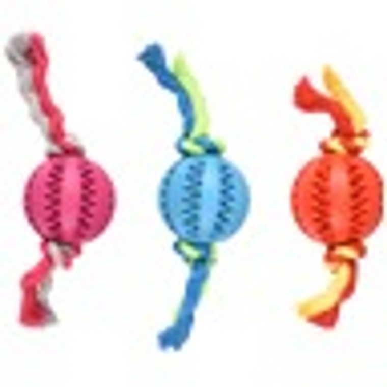 RUBBER DENTAL BALL WITH ROPE ASS 7CM