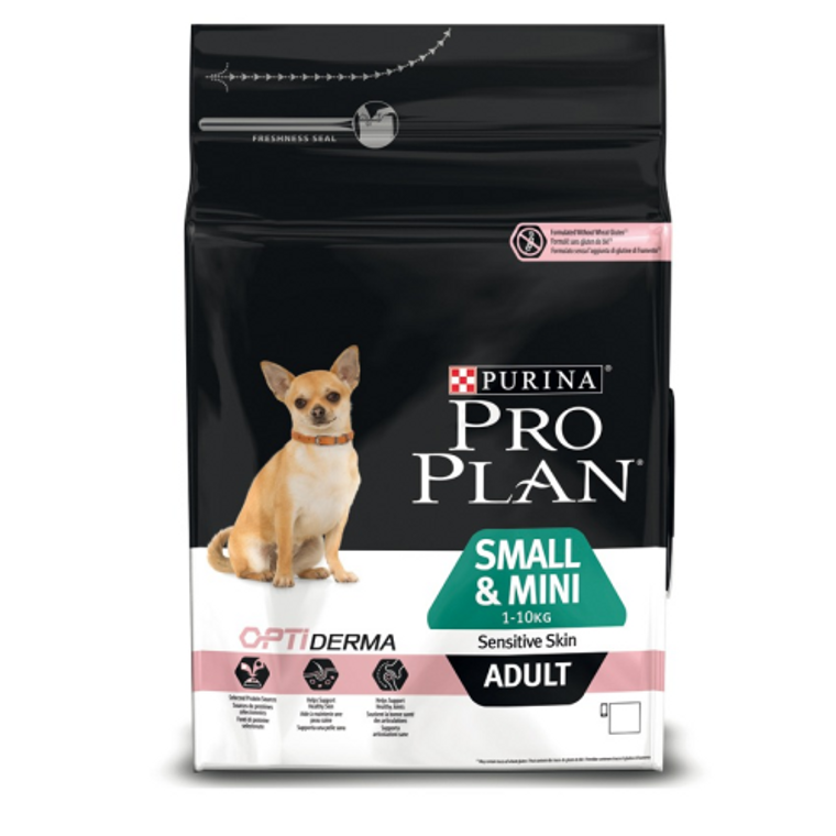Pro Plan Small&Mini Sensitive Skin Small Breed Adult Dog Food with Salmon and Rice 3kg