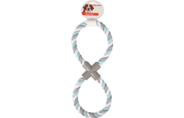 TUG ROPE 8-RING MINT/WHITE/GREY 39.5x15CM