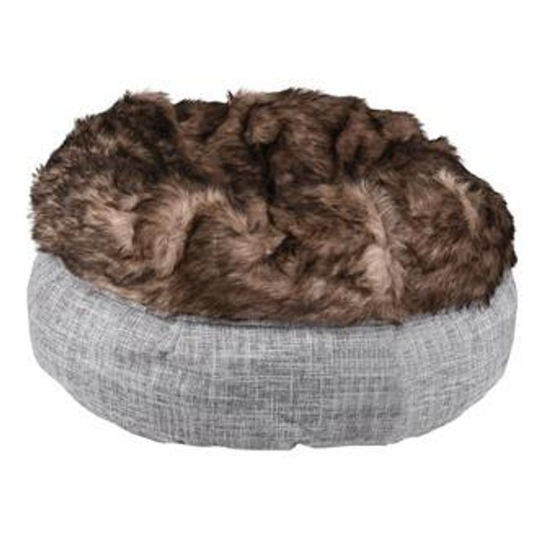 BASKET AMADEO ROUND GREY BROWN 45x25CM