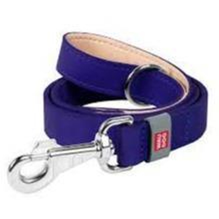 WAUDOG Classic genuine leather dog leash W 25 mm L 122 cm purple