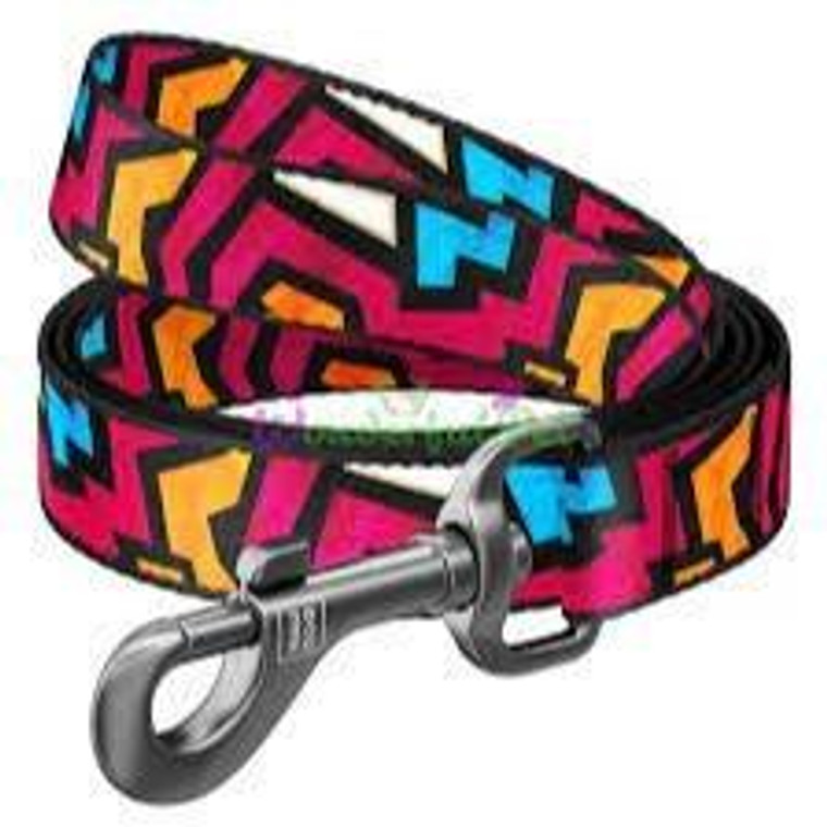 Dog lead WAUDOG Nylon with pattern Graffiti (width 15 mm, length 122 сm)