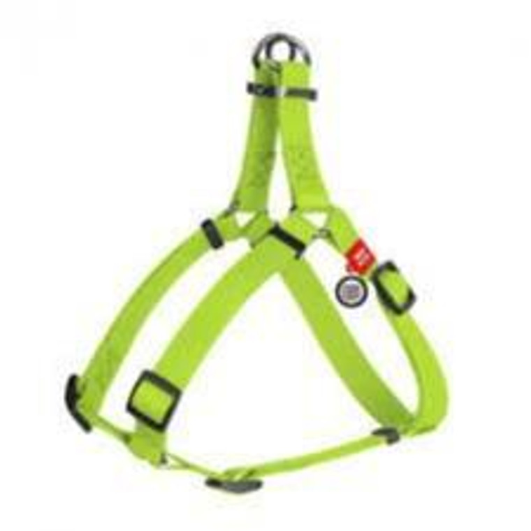 WAUDOG Waterproof dog harness with QR passport, metal fastex, W 20 mm, L 50-80 cm lime green