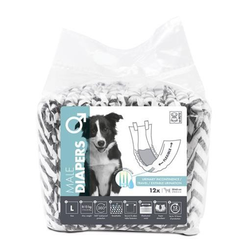 M-PETS Male Dog Diapers M 12 Pack