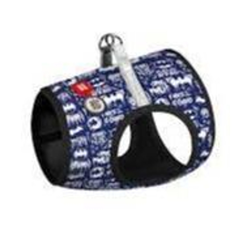 WAUDOG Clothes soft dog harness with QR passport Batman blue white design S1 B 40-45 cm C 29-31 cm