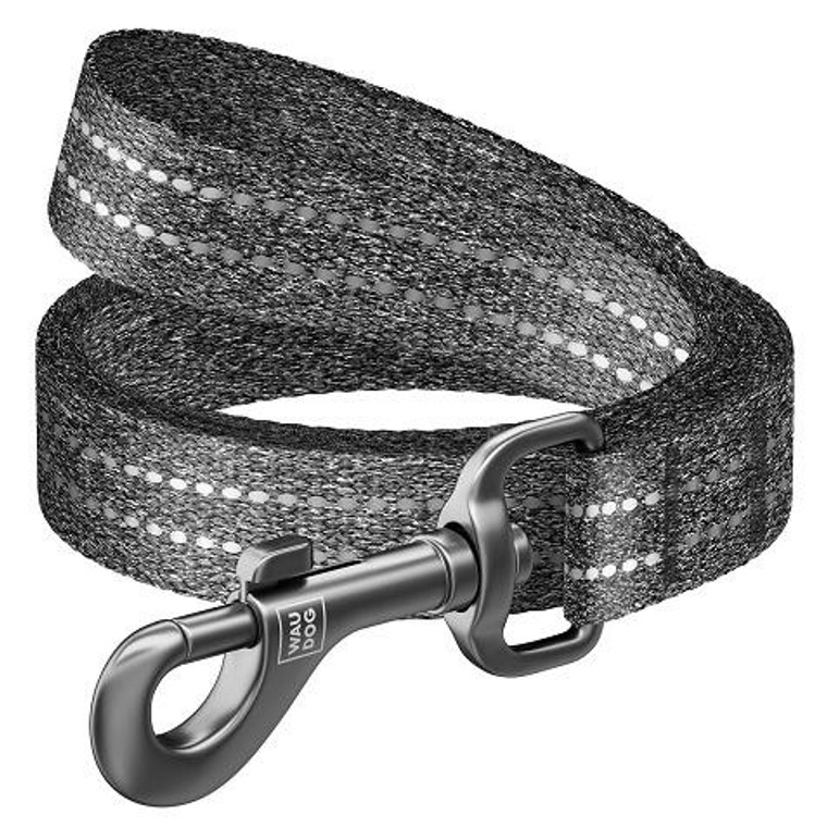 WAUDOG Re-cotton recycled material dog leash reflective S W 15 mm L 150 cm grey