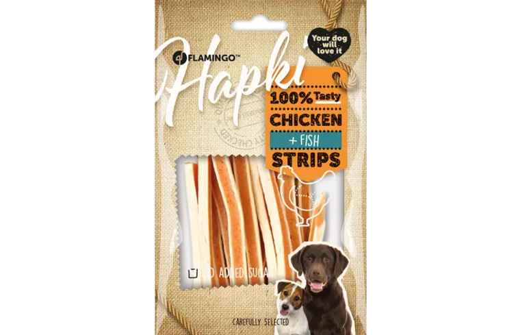 HAPKI STRIPS CHICKEN & FISH SNACKS