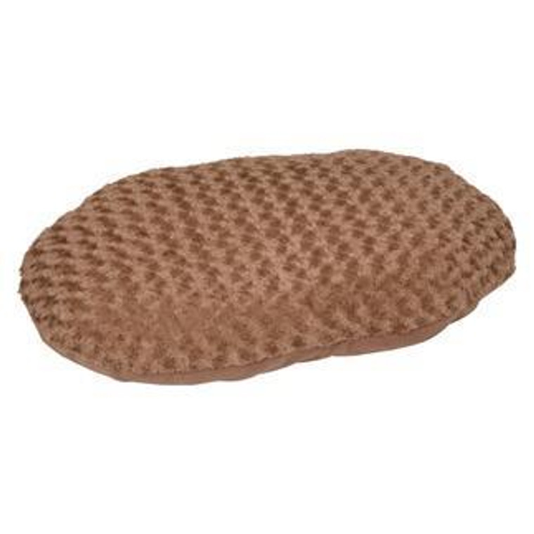 CUSHION CUDDLY/FLEECE OVAL + ZIPPER BROWN