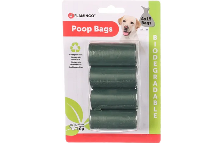 Flamingo Poop Bags Biodegradable Green