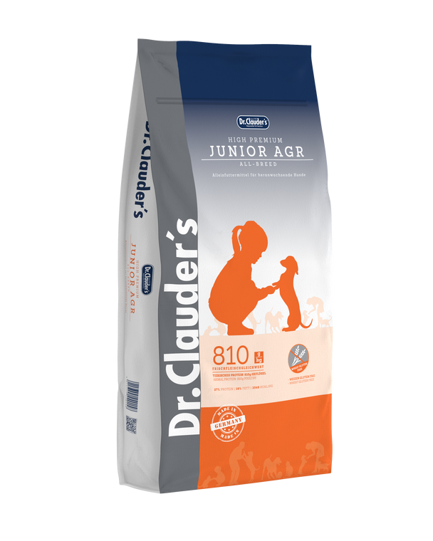 Dr. Clauder's High Premium Junior is a complete food for growing puppies of medium and large breeds. Very tasty granules consist of selected, easily digestible proteins. They have a balanced level of calcium, phosphorus and polyunsaturated fatty acids, which favors the proper growth and development of medium and large dog breeds