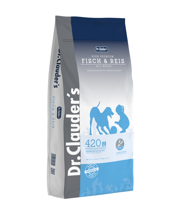 Dr.Clauder's Best Choice High Premium Fish and Rice is a complete, soft and tasty food for sensitive dogs with allergies. Even dogs with loss of appetite or nervous appearance find in this complete food all the nutrients to meet their daily needs. With fish with valuable omega 3 and omega 6 fatty acids and rice.