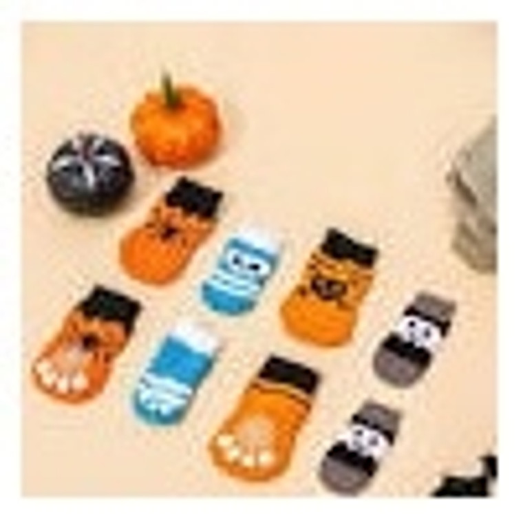 4pcs Halloween Random Print Pet Anti-slip Socks (MEDIUM)