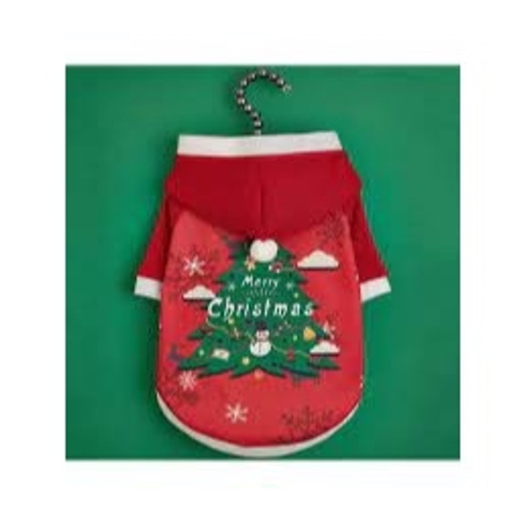 2023 New Christmas Pet Clothes For Small Dogs, Teddy, Poodle With Two Legs, Hooded Fur Balls Decorated Sweater
