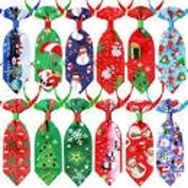 Random Color Pet Christmas Small Neck Tie For Cats And Dogs, Bow Tie