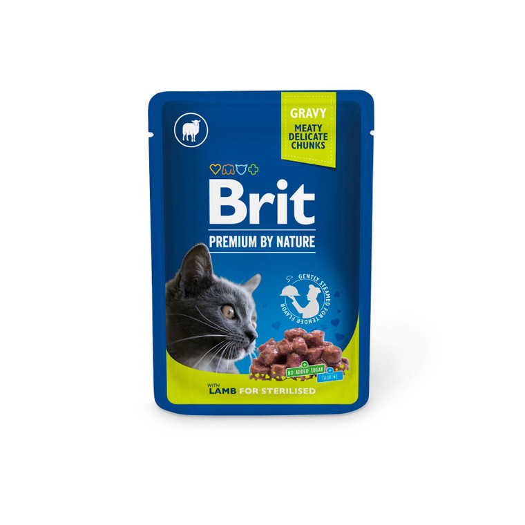 Brit premium Cat Pouch Lamb in Gravy for Sterilised 100 g