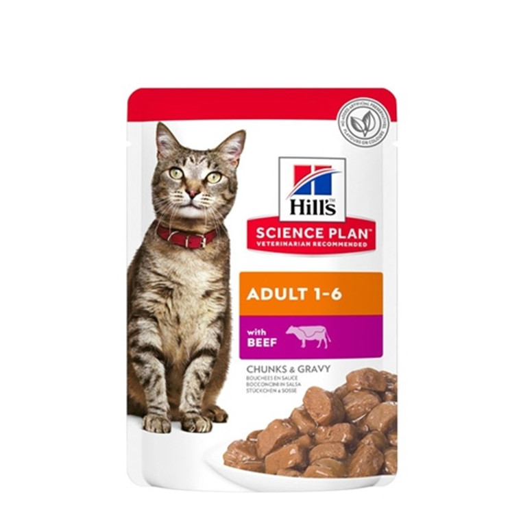 Hill’s Science Plan Adult Wet Cat Food Beef Pouches (1x85g)