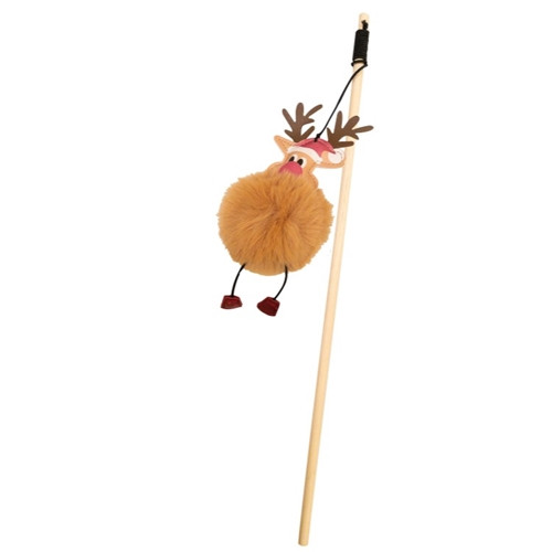 CHRISTMAS CAT STICK FLUFFY DEER 40 cm