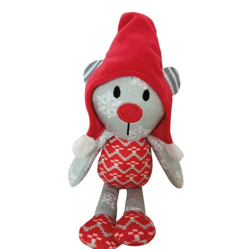 CHRISTMAS DOG TOY TARTAN BEAR 24cm