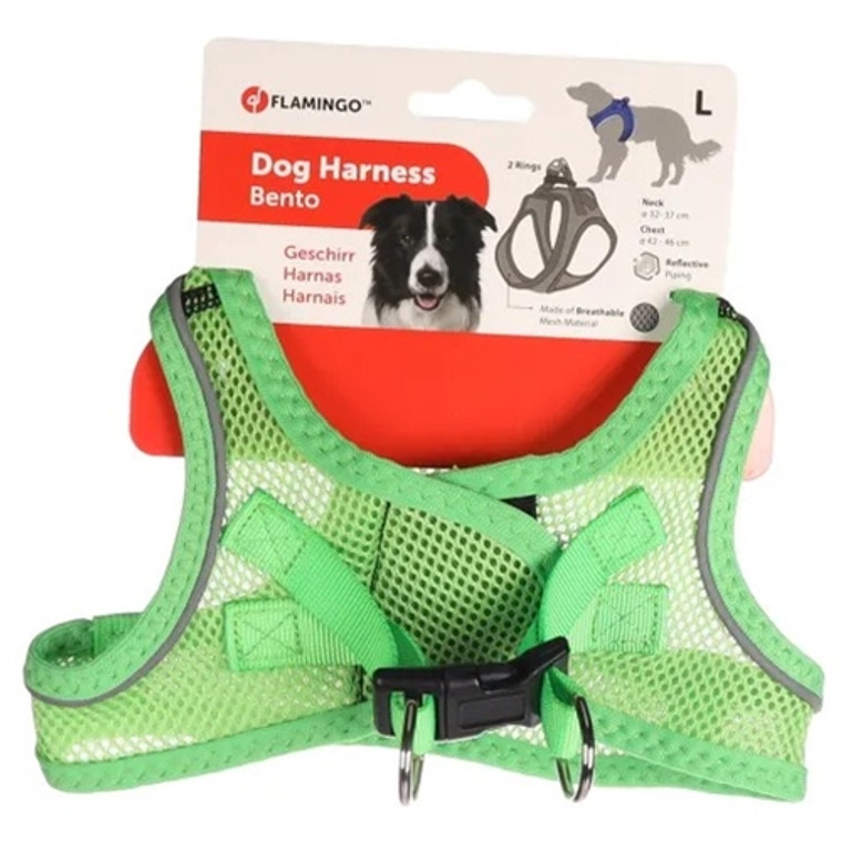 Dog Harness Step&Go Bento Green L 32-37cm 42-46cm